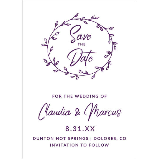 Wreath Save the Date Cards